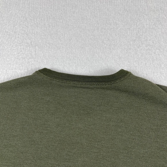 Untuckit Shirt‎ Mens Large Dark Green Textured Henley Casual Preppy Workwear - Picture 5 of 15